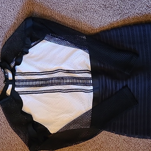 Black and White Mesh Dress - Picture 2 of 4